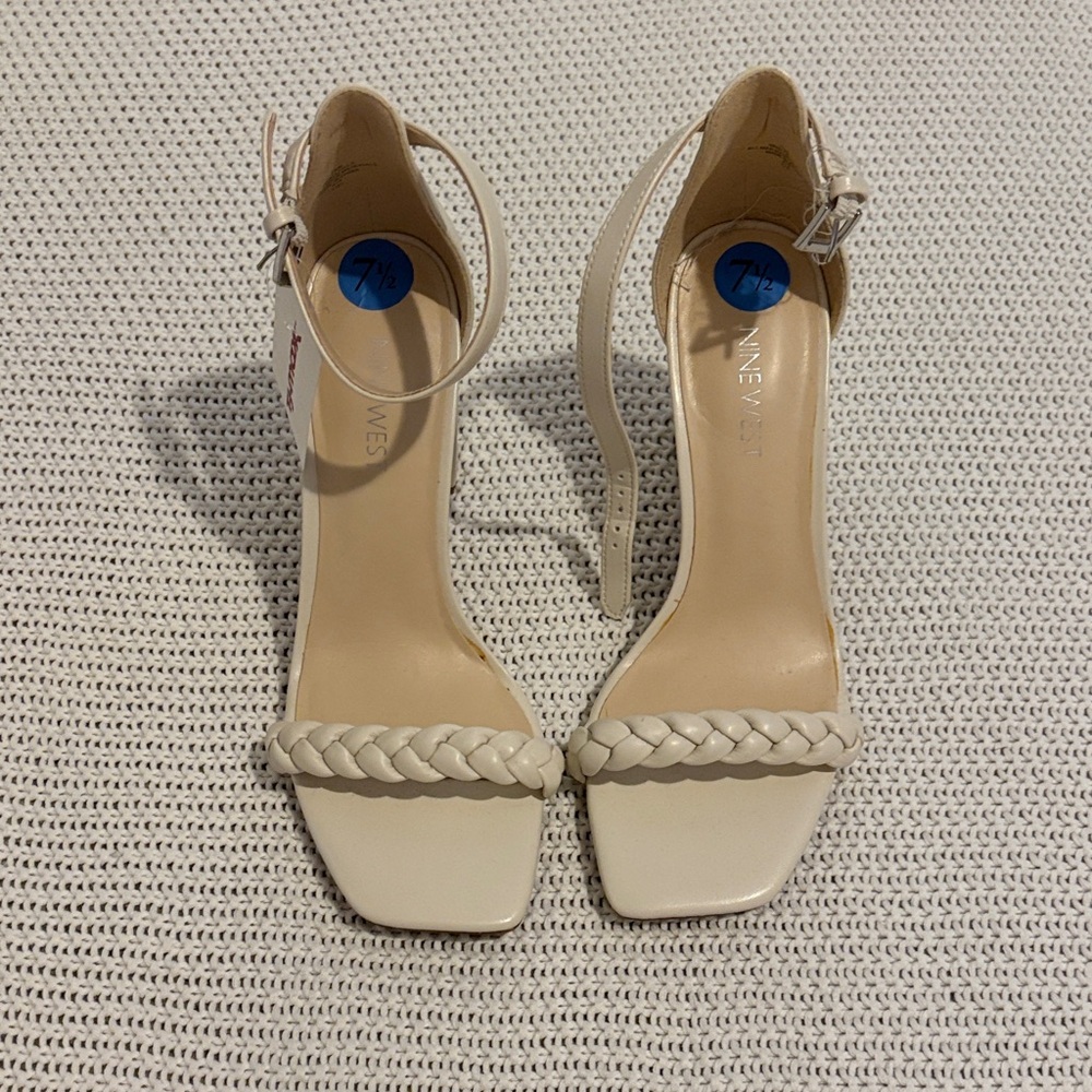 Nine West Cream Braided Heels